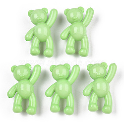 Opaque Acrylic Pendants, Bear, Lawn Green, 37x28x13mm, Hole: 2.5mm, about 133pcs/500g(MACR-S373-01A-R24)