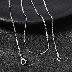 12Pcs 304 Stainless Steel Serpentine Chain Necklaces for Men Women, Tarnish Free, Stainless Steel Color, 18.03 inch(45.8cm), 1mm(NJEW-H093-19P-01)