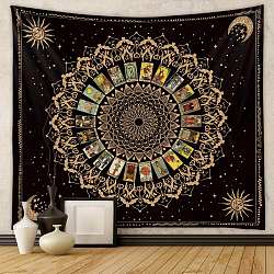 Sun Constellation and Star Tarot Tapestry, Polyester Bohemian Astrology Wall Tapestry, for Bedroom Living Room Decoration, Rectangle, Black, 730x950mm(PW23040470028)
