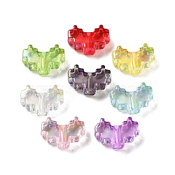 UV Plating Iridescent Transparent Acrylic Beads, Bead in Bead, Heart, Mixed Shapes, 13.5x20x7mm, Hole: 2.6mm(MACR-D032-09)