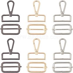 DIY Bag Clasps Kits, with Zinc Alloy Swivel Clasps and Iron Adjuster Slides Buckles, Mixed Color, 110x110x18mm(DIY-NB0003-22)