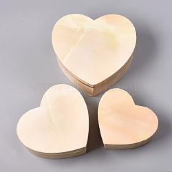 Marbling Cardboard Boxes, for Gift Packing, Heart, Navajo White, 21.3x19.8x9.05cm, 18.5x16.6x7.6cm, 15.6x13.9x6.3cm, 3pcs/set(CON-WH0071-05C)