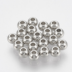 Tarnish Resistant 201 Stainless Steel Spacer Beads, Rondelle, Stainless Steel Color, 3x2mm, Hole: 1.5mm(STAS-T033-61B)