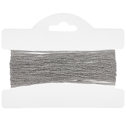 304 Stainless Steel Curb Chains, Soldered, with Card Paper, Stainless Steel Color, 1.5x1x0.3mm, about 32.81 Feet(10m)/Card(CHS-BBC0001-01)