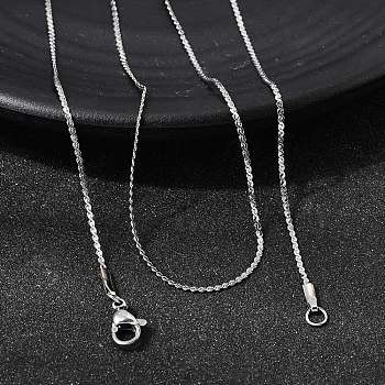 12Pcs 304 Stainless Steel Serpentine Chain Necklaces for Men Women, Tarnish Free, Stainless Steel Color, 18.03 inch(45.8cm), 1mm