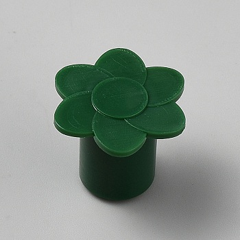 PVC Garden Bamboo Pole Cover, Flower, 26.5x26.5x23mm, Inner Diameter: 14.5mm