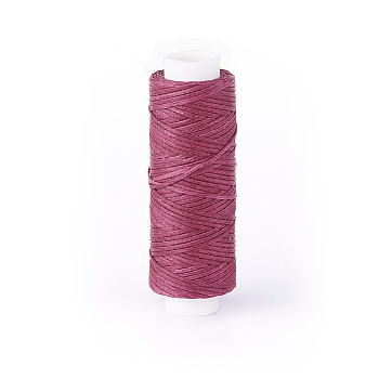 Waxed Polyester Cord, Micro Macrame Cord, for Leather Project, Bracelet Making, Shoe Reparing, Bookbinding, Flat, Old Rose, 0.8mm, about 32.8 yards(30m)/roll