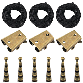 DIY Bolo Tie Making Kit, Including Iron Bolo Tie Slide Clasp, Alloy Cord Ends, Nylon Cords, Antique Bronze