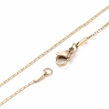 304 Stainless Steel Chain Necklaces, with Lobster Claw Clasps, Golden, 17.7 inch(45cm), 1.2x0.4mm