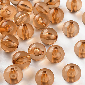 Transparent Acrylic Beads, Round, Sandy Brown, 16x15mm, Hole: 2.8mm, about 220pcs/500g