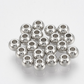 201 Stainless Steel Spacer Beads, Rondelle, Stainless Steel Color, 3x2mm, Hole: 1.5mm