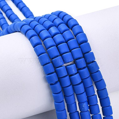 Blue Column Polymer Clay Beads
