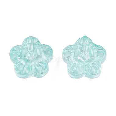 Perles de verre peintes par pulv&eacute;risation transparent(GLAA-N035-029-C01)-1