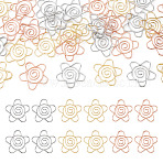 30Pcs 3 Colors Flower Iron Paper Clips, Mixed Color, 24.5x25.5x2.5mm, 10pcs/color(AJEW-TA0003-63)