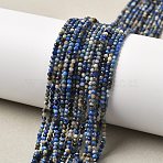 Natural Lapis Lazuli Beads Strands, Faceted, Round, 2mm, Hole: 0.5mm, about 190pcs/strand, 14.96''(38cm)(G-RM241221-A11)