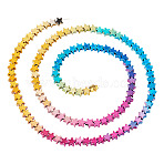 2 Strands Gradient Color Electroplated Synthetic Non-magnetic Hematite Beads Strands, Star, Mixed Color, 4x4x2mm, Hole: 0.5mm, about 103pcs/strand, 12.99''(33cm)(G-TA0002-86A)