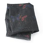 Butterfly Pattern Polyester Mesh Tulle Fabric, Garment Accessories, with Paillette, Black, 130~150x0.02cm(DIY-WH0308-319B)