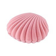 Velvet Necklace Boxes, Shell Shape, Jewelry Box for Girls, Gift Box, Pink, 5.3x5.85x2.9cm(VBOX-TA0001-01)