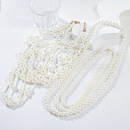 Plastic Pearl Bib Necklaces, with Alloy Findings, Jewely for Women, White, 16.73~35.59 inch(42.5~90.4cm), 3pcs/set(NJEW-K384-08)