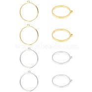 8Pcs 2 Colors 304 Stainless Steel Open Back Bezel Polishing Pendants, For DIY UV Resin, Epoxy Resin, Pressed Flower Jewelry Pendants, Ring, Golden & Stainless Steel Color, 30.5x28x2.5mm, Hole: 2mm, 4pcs/color(STAS-UN0031-89)