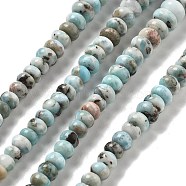 Natural Larimar Beads Strands, Rondelle, 6~12x4~7.5mm, Hole: 0.8~1mm, about 77pcs/strand, 16.02''(40.7cm)(G-Q024-E03-01)