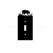 Iron Light Switch Decorations, Metal Switch Plates, with Screws, Rectangle with Man & Golf, Black, 140x69mm(AJEW-WH0197-024)