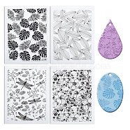 4Pcs 4 Styles Silicone Clear Stamps, for Card Making Decoration DIY Scrapbooking, Mixed Shapes, 160x110x3mm, 1pc/style(AJEW-CA0006-51)