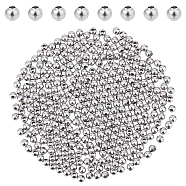 304 Stainless Steel Round Seamed Beads, Stainless Steel Color, 4x4mm, Hole: 1.5mm, 800pcs/box(STAS-DC0015-81A)