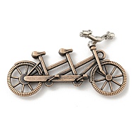 Tibetan Style Alloy Pendants, Bicycle, Red Copper, 26x52.5x18mm, Hole: 2.5x2mm(PALLOY-A007-08R)