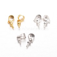 Brass Peg Bails Pendants, For Half Drilled Beads, Mixed Color, 11x4.5x3mm, Hole: 4x3.5mm, Pin: 1mm(KK-L134-03)