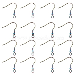 Unicraftale 201 Stainless Steel Earring Hooks, Ear Wire, with Loop, Rainbow Color, 20mm, Hole: 2mm, Pin: 0.7mm(STAS-UN0003-02)