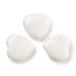 Heart Porcelain Worry Stone, Anxiety Healing Thumb Stone, White, 19.5~20.5x20~20.5x5.8~6.8mm(G-C134-06A-28)