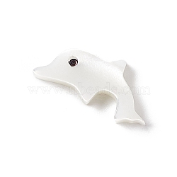 Natural White Shell Beads, Dolphin, 15x7x2.6mm, Hole: 1mm(BSHE-G031-01)