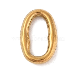 304 Stainless Steel Linking Rings, Textured Oval, Real 18K Gold Plated, 14x9.5x2.5mm, Inner Diameter: 10x4.5mm(STAS-M061-03G-02)