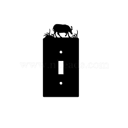 Iron Light Switch Decorations, Metal Switch Plates, with Screws, Rectangle with Man & Golf, Black, 140x69mm(AJEW-WH0197-024)