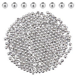 304 Stainless Steel Round Seamed Beads, Stainless Steel Color, 4x4mm, Hole: 1.5mm, 800pcs/box(STAS-DC0015-81A)