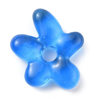 Glass Beads, Starfish, Dodger Blue, 18.5x17x4.5mm, Hole: 3.8mm