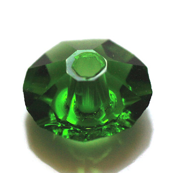 Imitation Austrian Crystal Beads, Grade AAA, Faceted, Flat Round, Green, 8x4mm, Hole: 0.9~1mm