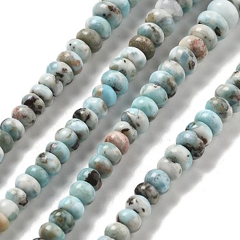 Natural Larimar Beads Strands, Rondelle, 6~12x4~7.5mm, Hole: 0.8~1mm, about 77pcs/strand, 16.02''(40.7cm)