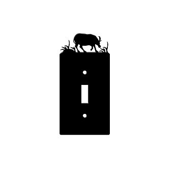 Iron Light Switch Decorations, Metal Switch Plates, with Screws, Rectangle with Man & Golf, Black, 140x69mm