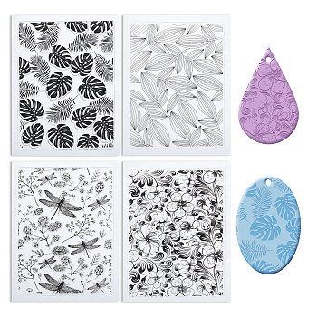 4Pcs 4 Styles Silicone Clear Stamps, for Card Making Decoration DIY Scrapbooking, Mixed Shapes, 160x110x3mm, 1pc/style