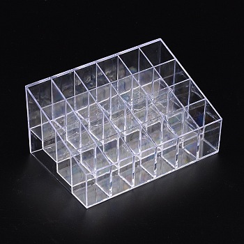 Makeup Cosmetic Storage Holder Clear Plastic Lisptick Stand Display Trays, 9.5cm wide, 14.5cm long, 7.2cm high