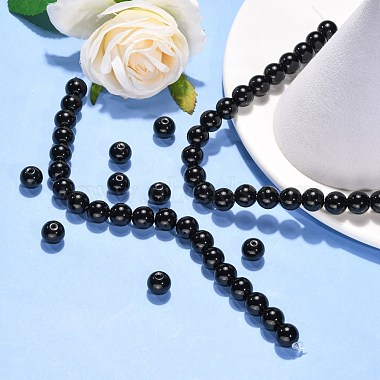 Synthetic Black Stone Beads Strands(G-G088-10mm)-6