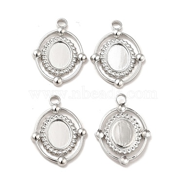Stainless Steel Color Oval 304 Stainless Steel Pendants