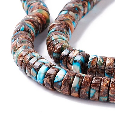 Assembled Synthetic Bronzite and Imperial Jasper Beads Strands(G-I318-08)-3