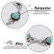 2Pcs Acrylic Imitation Turquoise Oval Link Chain Anklet(AJEW-AN0001-04)-3