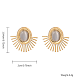 boucles d'oreilles éventail en acier titane doré(PS9332-3)-2