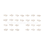 26Pcs 26 Styles Natural Freshwater Shell Beads Connector Charms, with Golden Tone 304 Stainless Steel Double Loops, Flat Round with Letter A~Z, Seashell Color, 12x5.5x3.5mm, Hole: 2~2.5mm, 1pc/style(PALLOY-JF01550)