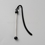 Alloy Bookmarks, Beadable Bar Hook Bookmark, Black, 91mm(AJEW-SZC0009-01EB)