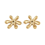 304 Stainless Steel Spacer Beads, Flower, Real 14K Gold Plated, 11x12x2.5mm, Hole: 0.8mm(SA-CBA592A-08G)